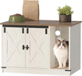 Hzuaneri Cat Litter Box Enclosure, Hidden Litter Box Cabinet Furniture by Hzuaneri