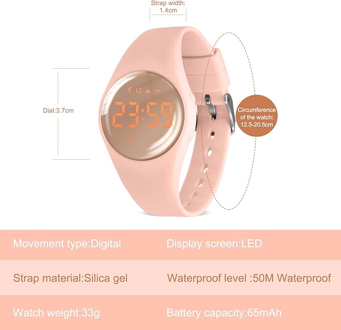 Kids Watches for Girls Boys Digital Sport Watch with Step Counter Pedometer Vibration Alarm Clock, No App Waterproof Fitness Tracker Kids Watch Boys Girls Teens Students Ages 5-16