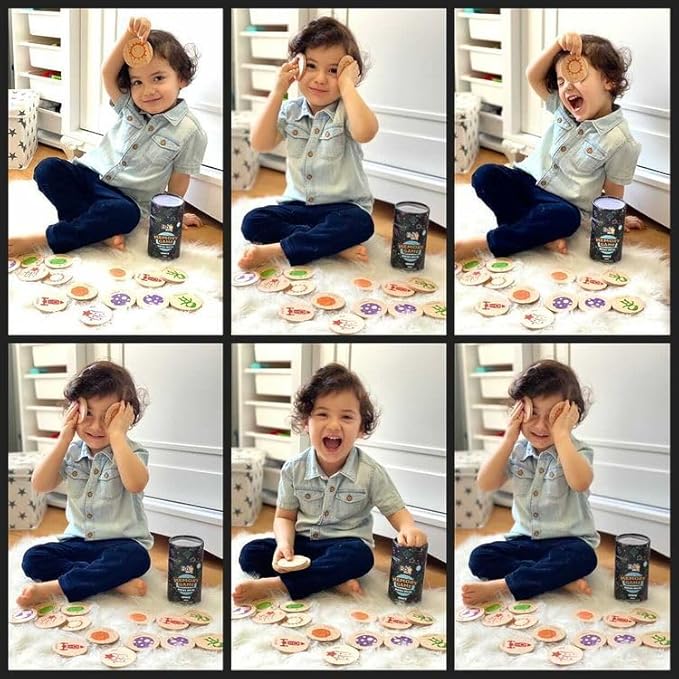 bee smart Wooden Memory Game - Matching Memory Game for Kids 3 and Up, 16Pcs | Educational Toy for Preschool Toddlers Board Games (Numbers)