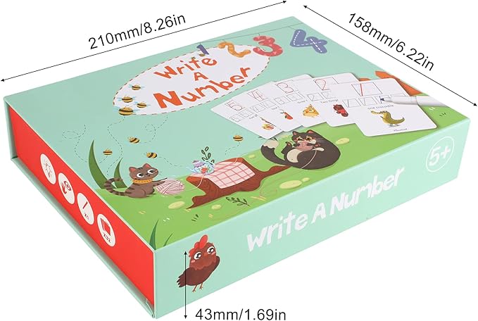 Number Handwriting Training Flash Card, Numbers Flash Cards for Toddlers Aged 3+ PW0229 (Write a Number)