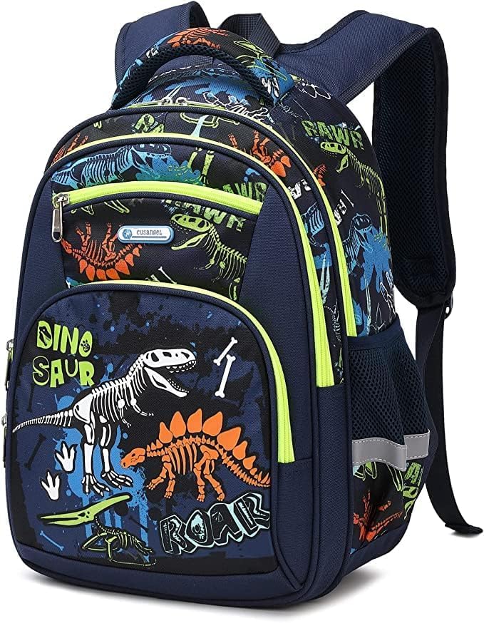 Cusangel Backpack for Boys Girls School Bookbags,Kindergarten Elementary Middle School Lightweight Waterproof Multifunctional Large Capacity for Backpack (16inch Luminous dinosaur)