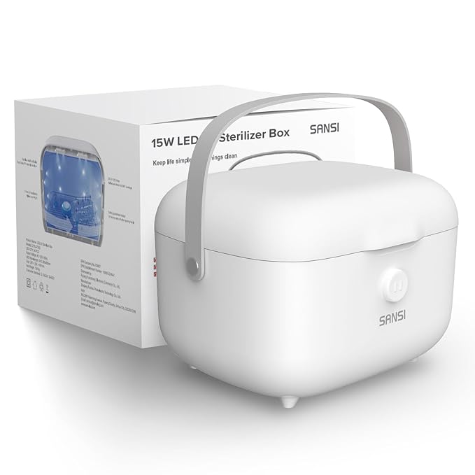 SANSI 15W UV Light Sanitizer Box with 360° UVC Chips, Sanitizes in 5 Minutes 5.1L Large Capacity Sanitizer for Baby & The Whole Family