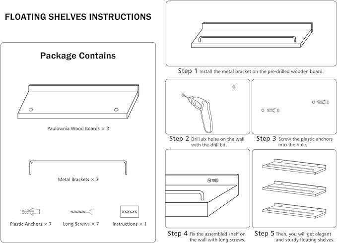 RYOFOBETTO Small Floating Shelf, 6 X 9 Inches Farmhouse Wall Shelves - Image 7