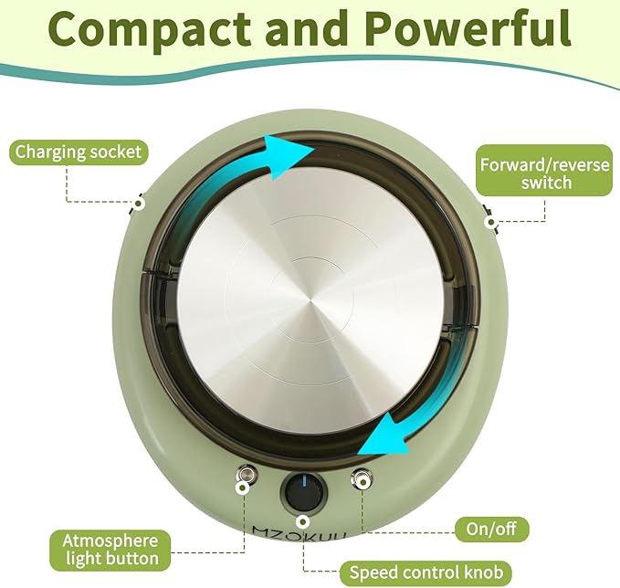 MZOKUU Mini Pottery Wheel Machine for Kids and Beginners, Adjustable Speed, Complete Pottery Kits with Air Dry Clay, Sculpting Tools, Art & Crafts Kits for Home DIY