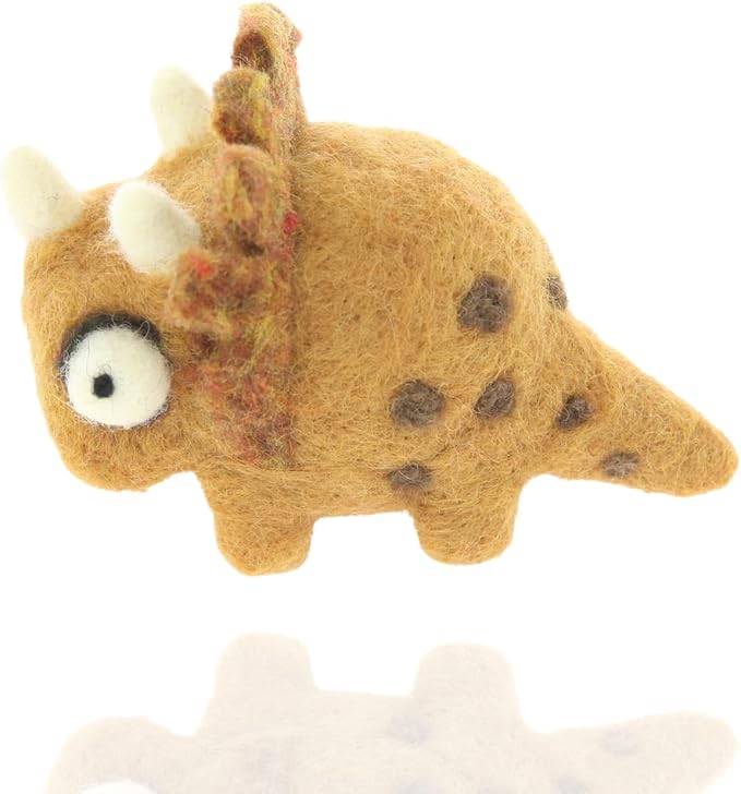 Woolbuddy Needle Felting Kit - Felted Dinosaurs for Beginners, Adults & Kids, Includes Wool, Pad, 4 Needles, and Instructions