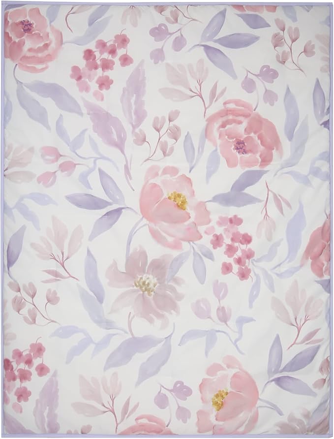 Bedtime Originals Lavender Floral 3-Piece Baby Crib Bedding Set - Pink/Purple