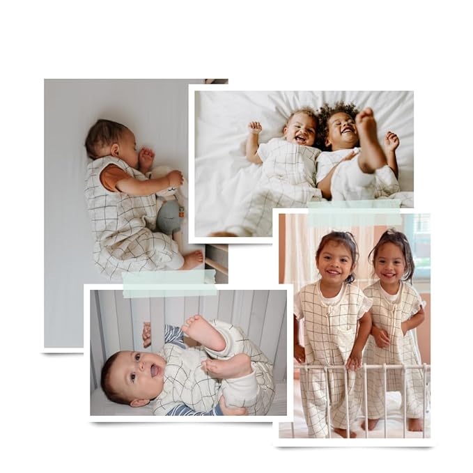 Tealbee Dreamsuit - Toddler Sleep Sack with feet 12-18 Months, 18-24 Months - 0.8 TOG Lightweight Baby Wearable Blanket for Walkers - Rayon Made from Bamboo, Organic Cotton Sleep Bag - Checkered