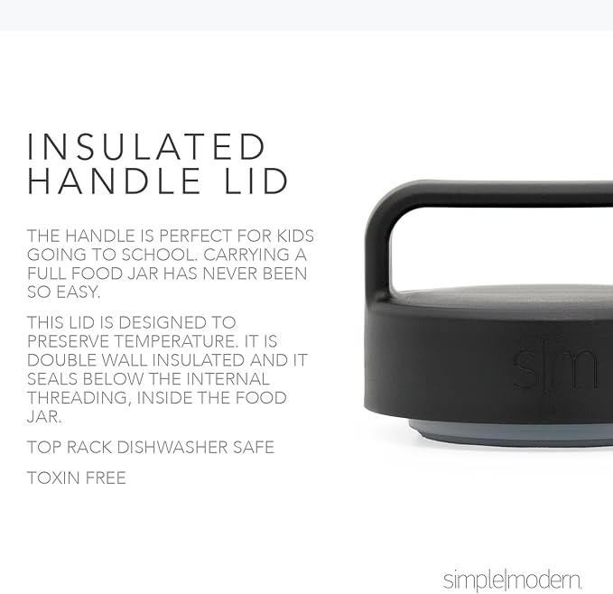 Simple Modern Food Jar for Hot Food | Reusable Stainless Steel Vacuum Insulated Leak Proof Lunch Storage for Smoothie Bowl, Soup, Oatmeal | Provision Collection | 16oz | Midnight Black