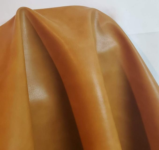 Caramel Light Tan Soft Faux Vegan PU Leather by the Yard Synthetic Pleather 0.9 by NATLeathers