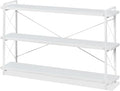 HCHQHS Bookshelf, 3-Tier Long Industrial Bookcase, Freestanding Horizontal by HCHQHS