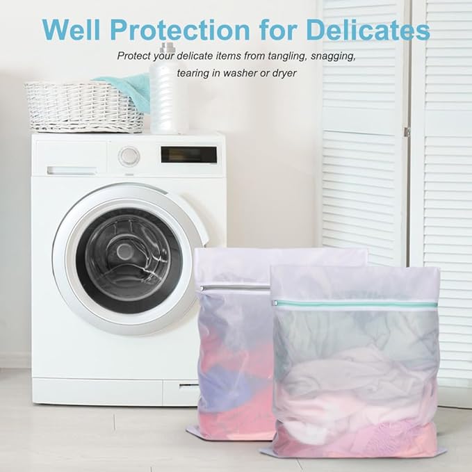 Tenn Well 3PCS Mesh Laundry Bags, 20 x 23 Inches Large Lingerie Bags for Washing Delicates, Garments, Bath Towels, Dirty Clothes, Socks, Toys, Travel