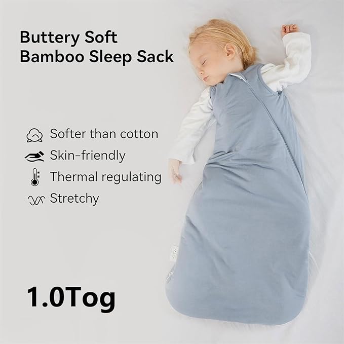 Rayon Made from Bamboo Sleep Sack 24-36 Months 1.0 Tog Ultra Soft Baby Wearable Blanket Toddler Sleeping Sack 2t-3t for Babies Unisex 2-Way Zipper 3t Baby Sleeping Bag Lightweight Extra Large Long XXL