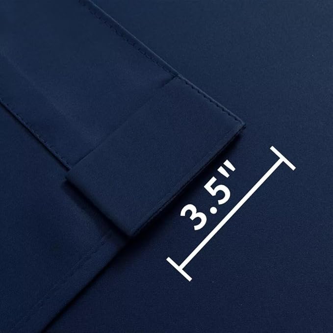 Joydeco 90 Inch Blackout Curtains for Bedroom, Thermal Insulated Black Out Curtains 2 Panels Set, Room Darkening Drapes for Living Room Window Rod Pocket Back Tab (W52 x L90 Inch, Navy Blue)