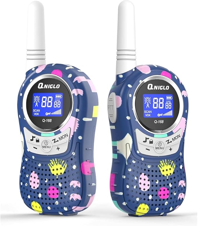 Qniglo Walkie Talkies for Kids - Rechargeable Kids Walkie Talkies with Clear Sound, Long Range - Perfect Birthday for 3-8 Year Old Boys Girls - Outdoor Adventures, Camping, Hiking