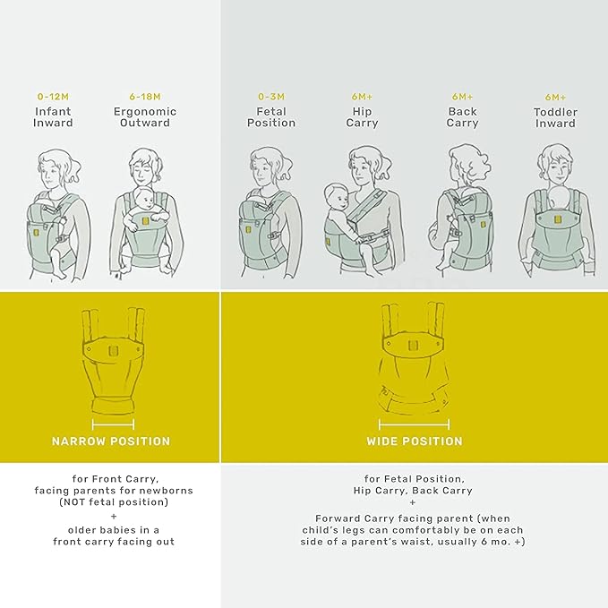 LÍLLÉbaby Complete All Seasons Ergonomic 6-in-1 Baby Carrier Infant to Toddler with Lumbar Support (7-45 Pounds), 360 Degree Baby Wearing & Multi-Position, Inward & Outward Facing (Succulent)