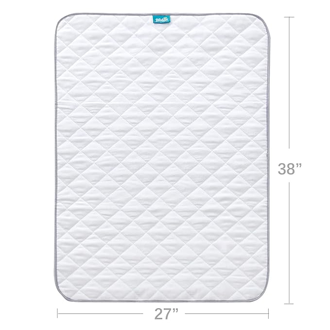 Waterproof Crib Mattress Protector 27" x 38", Non-Slip & Sturdy Mattress Pad Mat, 4 Layers Incontinence Bed Pad for Children Adults, Pets Training Pee Pad, White