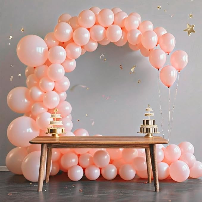 140pcs Pastel Pink Round Balloons Different Sizes 18 12 10 5 Inch Latex Balloons for Arch Decoration Party Balloon Kit for Graduation Birthday Party Wedding Balloon Baby Shower Decoration