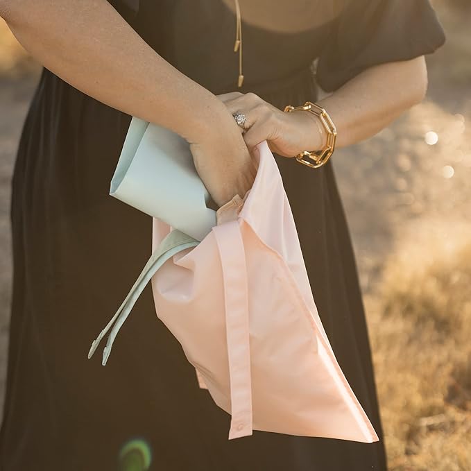 Tiny Twinkle Mess proof Waterproof Wet Dry Bag,2pk Reusable Wet Bags for Swimsuits&Baby Clothes,Leakproof Wet Bag,Waterproof Bag for Travel&Diaper bag,Wet Bags for Baby (Rose, Burgundy)