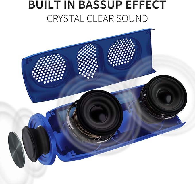 Bluetooth Speaker,MusiBaby M88 Speakers,Dual Pairing, Bluetooth 5.3,Loud Stereo Sound,Booming Bass,30H Playtime for Home& Outdoor Party,Beach,Portable Speaker,Gifts(Blue)