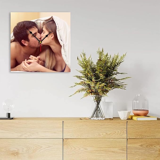 Generic Custom Clocks for Walls Personalized Clocks with Photo Text Logo That PVC Customized Round Silent Clock for Living Room Creative, 12inch-30cm