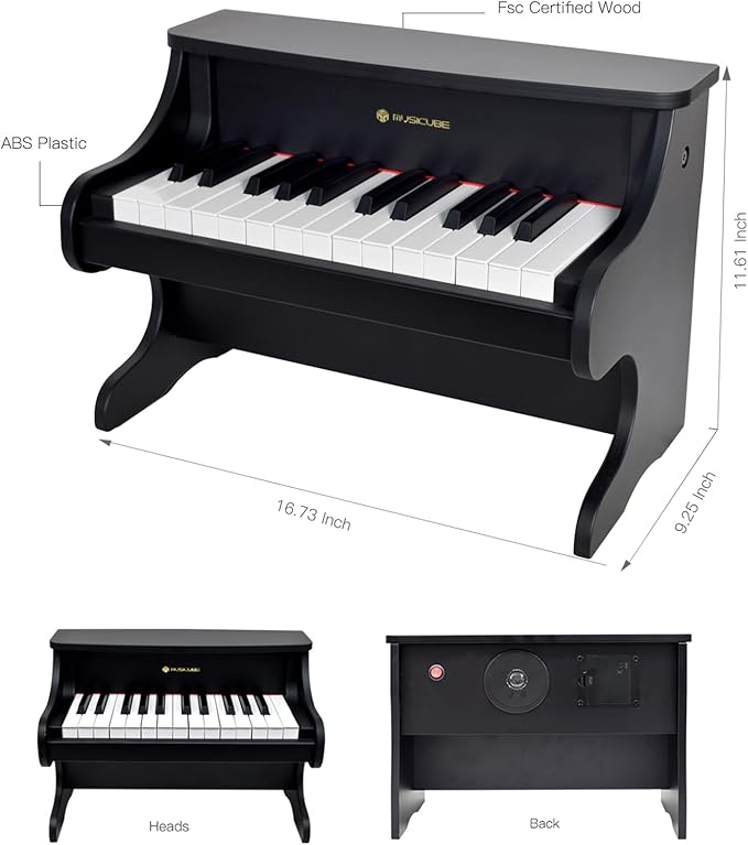MUSICUBE Kids Piano Keyboard 25 Keys Digital Piano for 3-7 Years Old Beginner Girls Boys First Mini Piano Toys Educational Musical Instrument Gift Choice (Range: C4-C6)