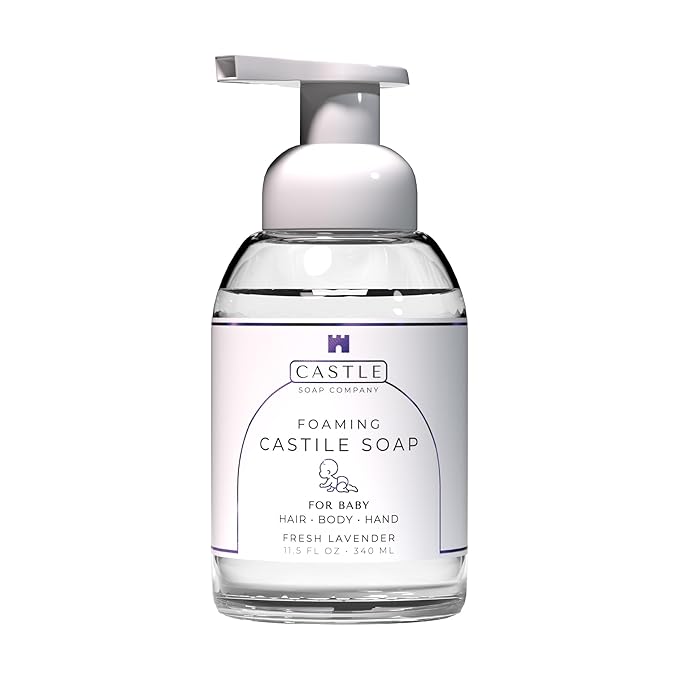 Foaming Baby Castile Soap | 3-In-1 Uses: Hair, Body, Hand | Nourishing Coconut Oil Formula | Formulated For Newborns, Sensitive & Delicate Skin | Hydrating Foam | 11.5 oz | Fresh Lavender