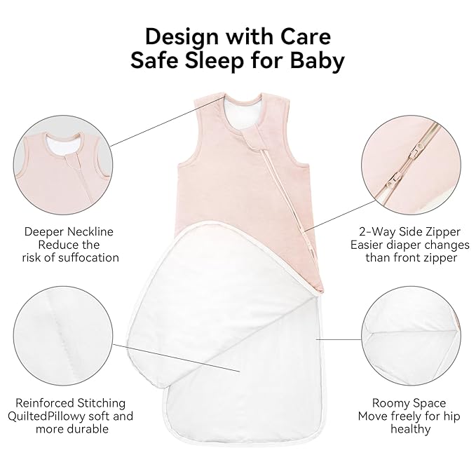 Rayon Made from Bamboo Sleep Sack 6-12 Months 1.0 Tog Ultra Soft Baby Wearable Blanket Toddler Sleeping Sack for Babies Unisex Girl Boy 2-Way Zipper Baby Sleeping Bag Breathable Lightweight Medium