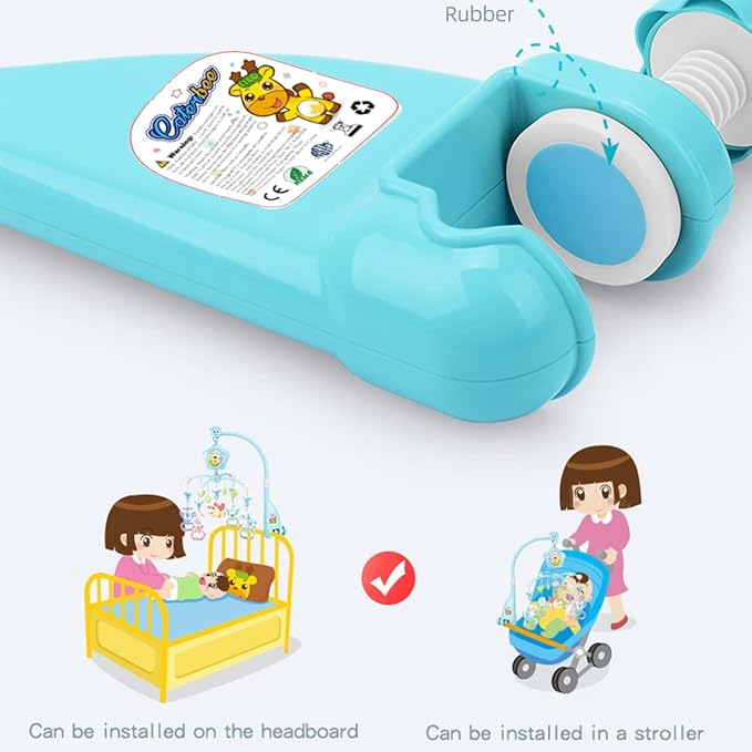 Baby Mobile for Crib with Musicial and Lights, Remote, lamp, Projector for Pack and Play, for Ages 0+ Months (Blue-Forest)