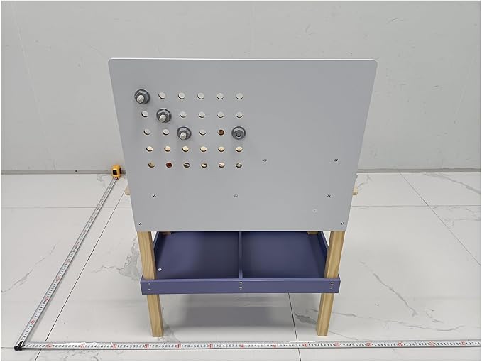 Wooden Kids Tool Bench with Electric Drill, Toddler Tool Bench with Storage Drawers and Platform, Toy Workbench Workshop with Play Tools Set for Boys and Girls, Perfect for Ages 3+