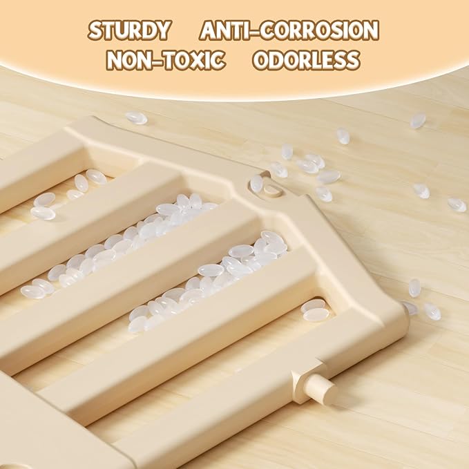 KORIMEFA 8 in 1 Toddler Slide Set, Kids Slide for Toddlers Age 1-3, Toddler Climber PlaySet with Basketball Hoop and Ball, Outdoor Indoor Kids Playground for Toddlers 1-3, Beige