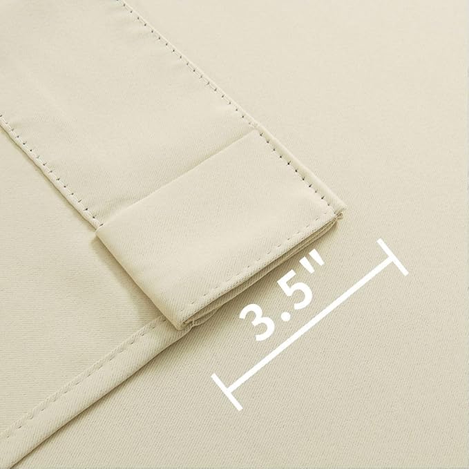 Joydeco Custom Blackout Curtains for Bedroom, 1 Panel Room Darkening Curtains & Drapes for Living Room Window Rod Pocket Back Tab (Custom Size,Light Beige)