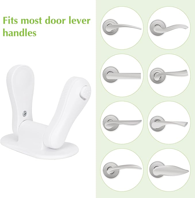 Child Proof Door Lever Lock, 3 Pack Door Locks for Kids Safety, Baby Proofing, 3M Adhesive, Door Handle Child Proof, Baby Safety Locks for Toddlers (White)
