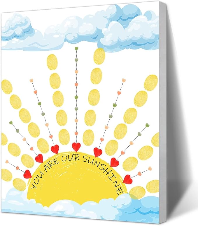 SHLINCO Thank You Gifts for Female Teachers, Suitable for Kindergarten, Primary and Junior High School Classroom Souvenirs, Fingerprint Art Canvas DIY, Year-end Gifts for Class Teachers