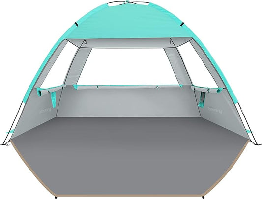 Venustas Beach Tent Sun Shelter for 3/4-5/6-7/8-10 Person, UPF 50+ UV Protection Beach Canopy, Lightweight and Easy Setup Cabana, Portable Shade Tent