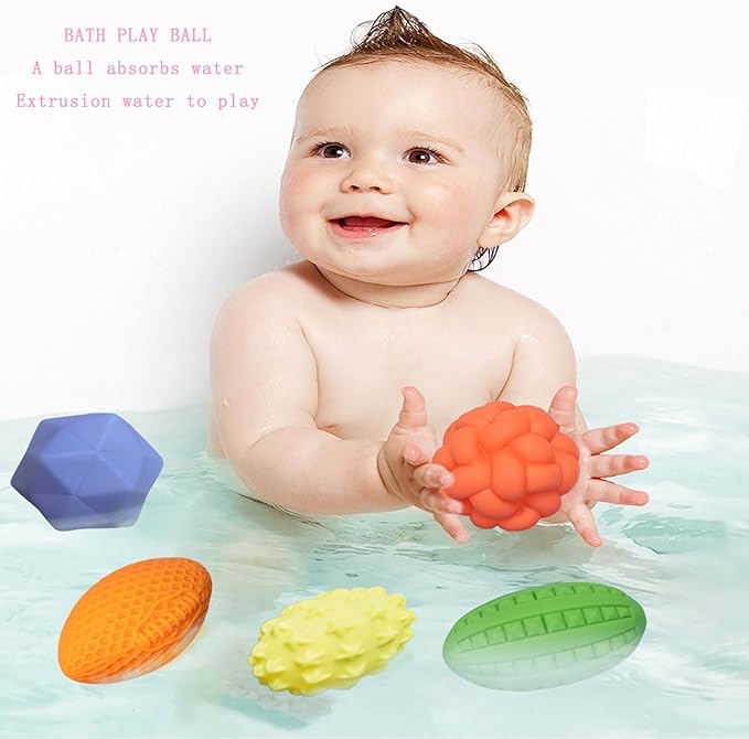 12P Sensory Balls for Toddlers 1-3,Balls for Baby Toys 6-12 Months,Bright Color Textured Multi Soft,Baby Massage Toy,Birthdays, Includes Storage Bag