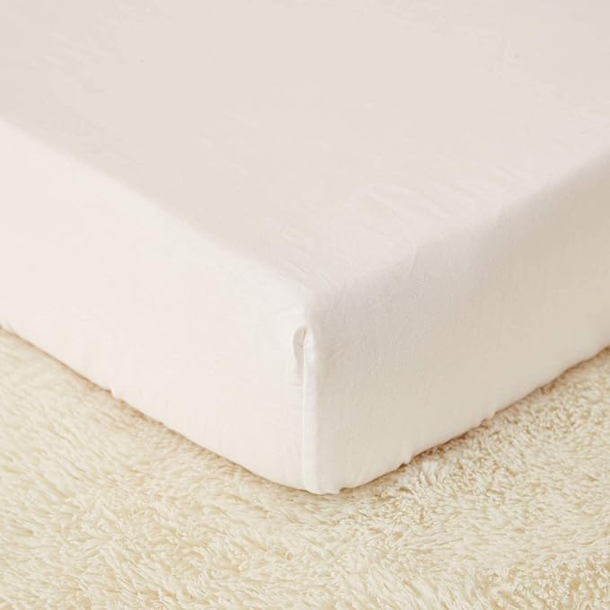 Brandream Farmhouse Crib Bedding Sets for Girls and Boys | 3 Piece Nursery Set White| Baby Comforter, Fitted Crib Sheet, Crib Skirt Included，100% Washed Cotton