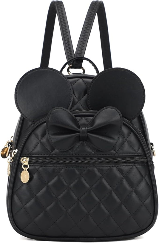 KL928 Girls Bowknot Polka Dot Cute Mini Backpack Small Daypacks Convertible Shoulder Bag Purse for Women