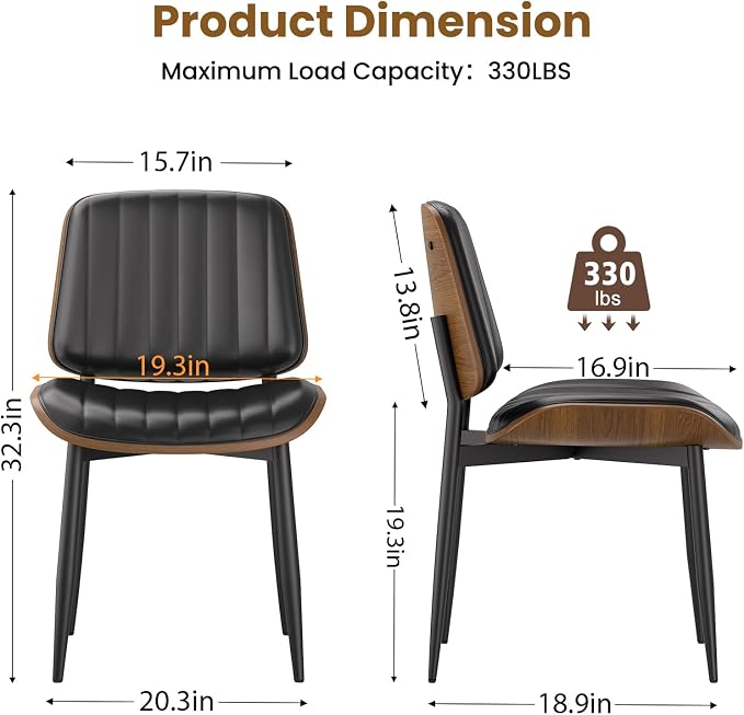YaFiti Dining Chairs Set of 6, Mid Century Modern Dining Room Kitchen Chairs - Image 2