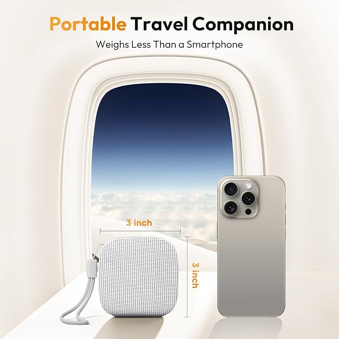 Portable Sound Machine for Travel, White Noise Sound Machine for Sleeping, 52-Hour Lasting Mini Noise Machine with 21 Quality Non-looping Sounds, Headphone Jack, Memory, Timer for Adults,Hotel (White)