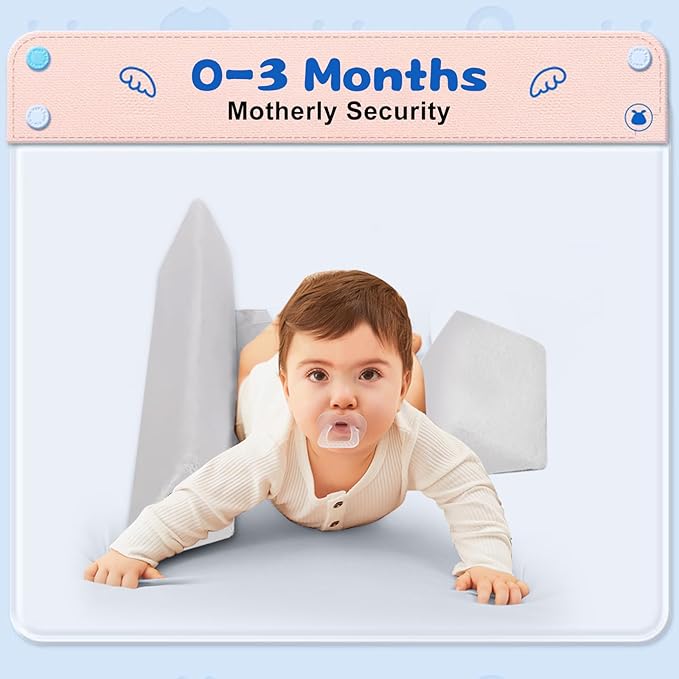 Baby Side Sleeper Weddge Breathable Pillow, Removable and Washable Breathable Bedding Set, Medium