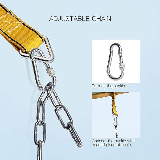 PACEARTH 2 Pack Swings Seats Holds 660lbs with 68.9 inch Anti-Rust Chains Plastic Coated 23.6 inch Tree Hanging Straps and Locking Buckles Playground Swing Set Accessories Replacement - Green