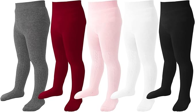 Mini angel Baby Tights Toddler Girl Tights Seamless Cable Knit Leggings Soft Cotton Stockings Pantyhose 3/4/5 Pack