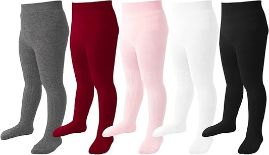 Mini angel Baby Tights Toddler Girl Tights Seamless Cable Knit Leggings Soft Cotton Stockings Pantyhose 3/4/5 Pack