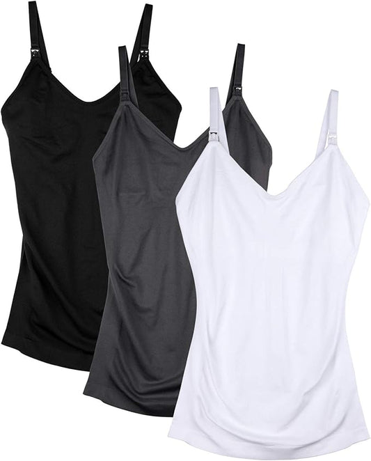 Womens Maternity Nursing Tank Cami for Breastfeeding with Adjustable Straps