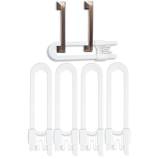 Vmaisi Baby Sliding Cabinet Locks - 4 Pack Adjustable U Shaped Child Safety Locks,Childproof Latches for Kitchen Bathroom Storage Cupboards Doors, Handles and Knobs White (4)