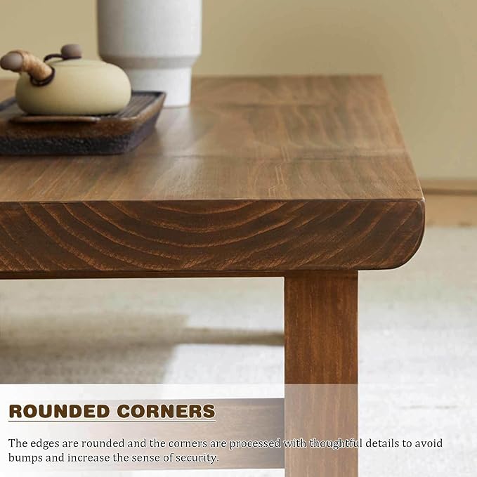 Zen Style Solid Wood Coffee Table - Image 7