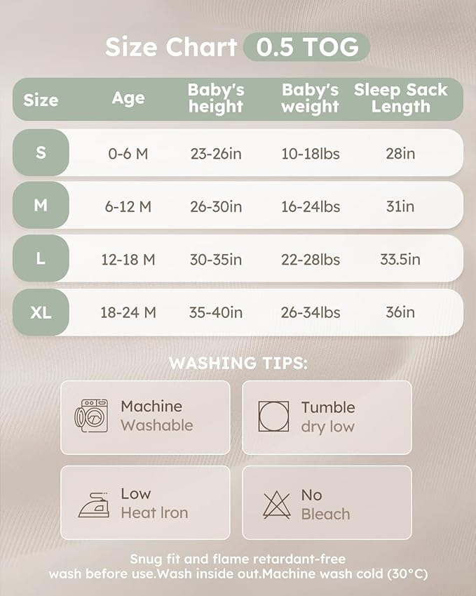 Yoofoss Baby Sleep Sack 0-6 Months Wearable Blanket for Babies 100% Organic Cotton 2-Way Zipper TOG 0.5 Toddler Sleeping Sack 3 Pack, Sleep Sacks