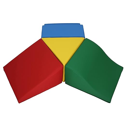 FDP SoftScape Toddler Playtime Junction 360 Climber, Indoor Active Play Structure for Toddlers and Kids; Safe Soft Foam for Crawling, Climbing and Sliding (4-Piece) - Assorted, 13799-AS