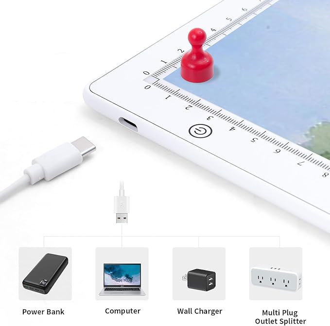 Zocelight A4 Light Box for tracing,Ultra-Thin Magnetic led Light pad for Diamond Painting,3 Level dimming Copy Board for Drawing,Sketching,Tattoo,Light Board for Artists,X-ray Viewing,Weeding Vinyl