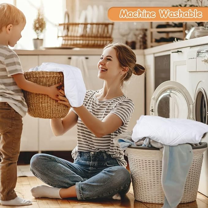 Yoofoss Waterproof Mini Crib Mattress Protector 2 Pack, Quilted Mattress Pad Cover Soft and Breathable, Machine Washable Portable Mattress Protector for Standard Baby Crib Size 38"X24"